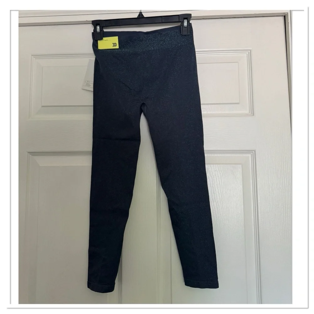 All in Motion Girls Seamless Blue Leggings High-Waisted Athletic Fit